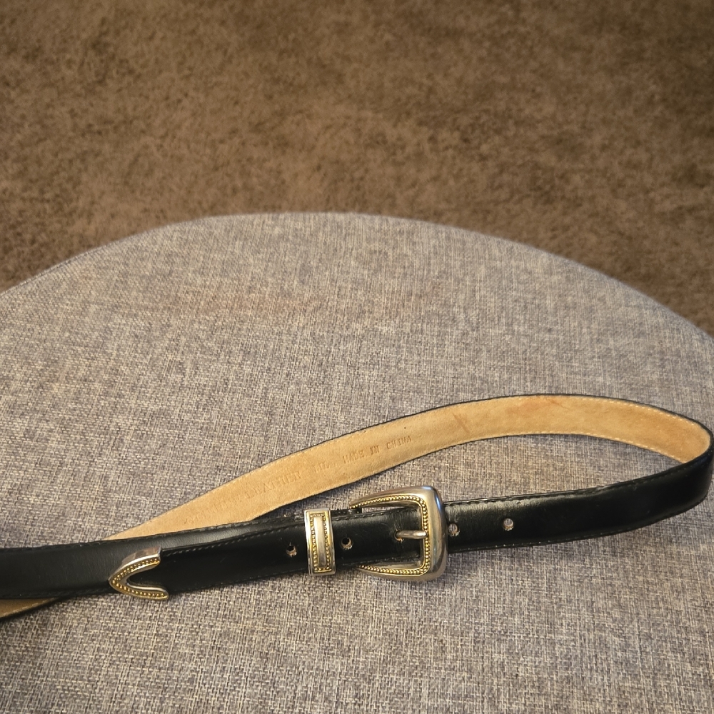 Classic Black Leather Women's Belt